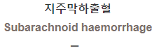  지주막하출혈 [Subarachnoid haemorrhage]