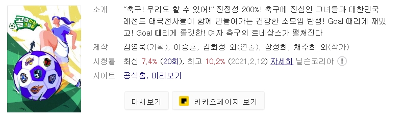 SBS 예능 프로그램 골 때리는 그녀들 정보