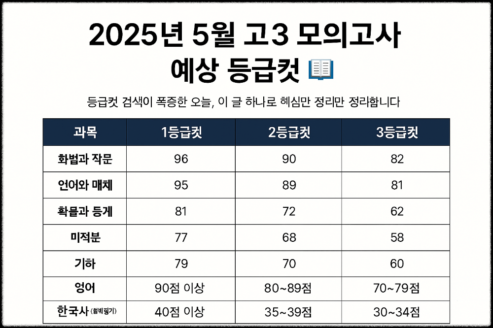 모의고사-예상-등급컷-정리