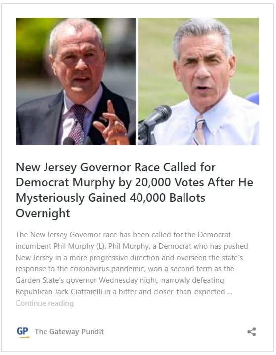  충격! 미 민주당 또 일 벌렸다...뉴저지 주지사 선거 부정투표 드러나  BREAKING: Republican Ciattarelli Announces He Is Not Conceding in New Jersey Governor’s Race