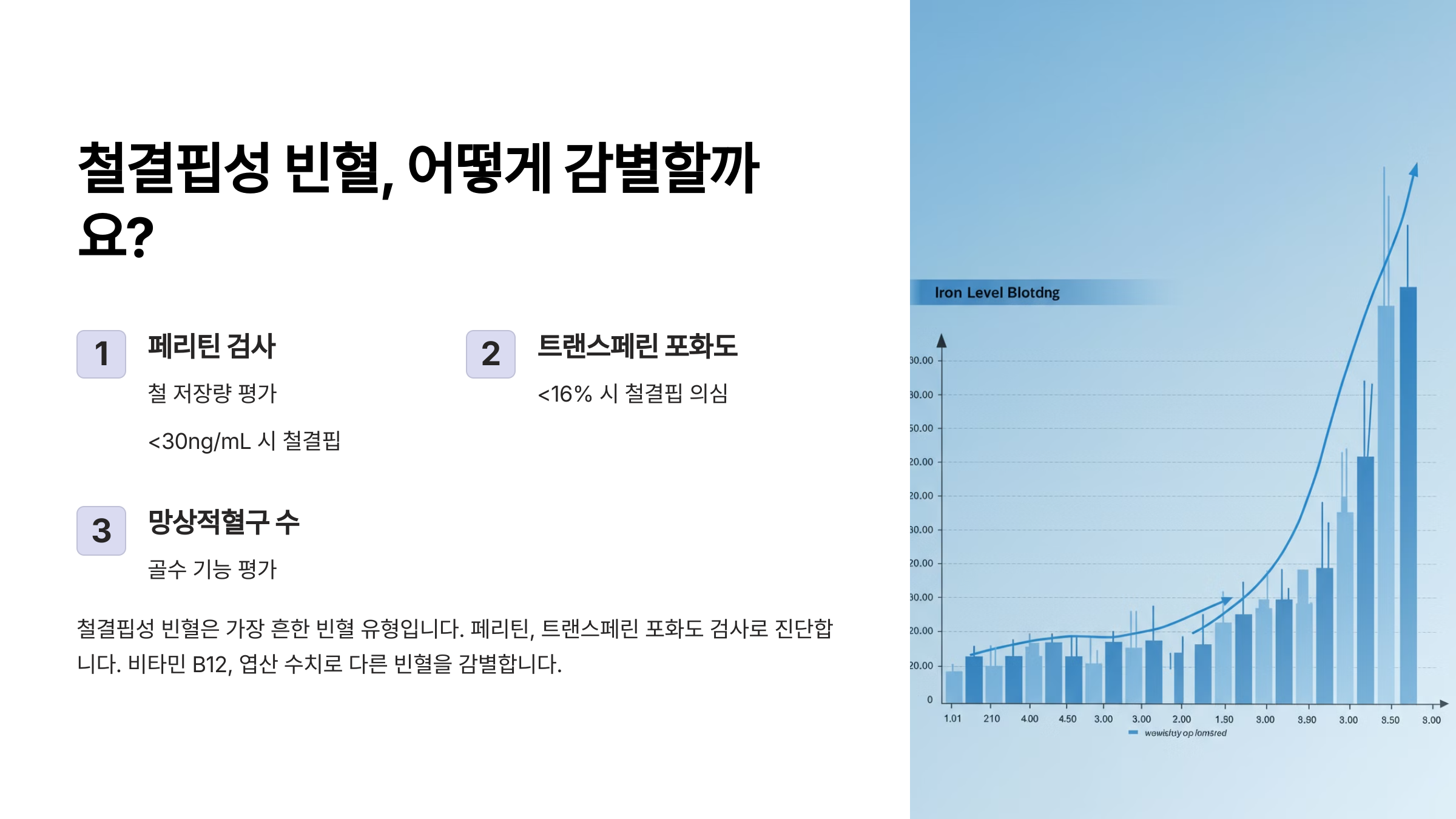 철결핍성 빈혈과 기타 빈혈의 감별법