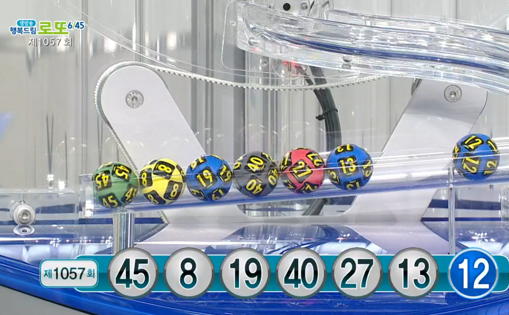 1057회 로또복권 당첨번호 및 1