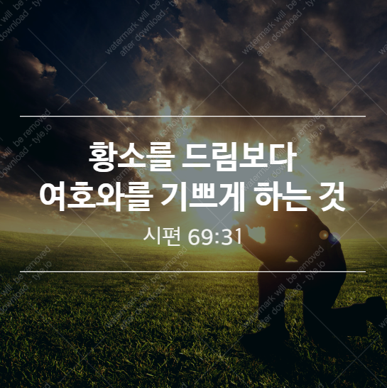  [시편69:20-36] 황소를 드림보다 여호와를 기쁘게 하는 것~