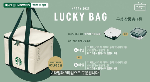  2021년 스타벅스 럭키백 출시 및 구매 방법