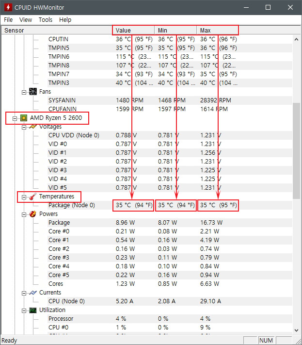  HWMonitor로 CPU 온도 측정하기