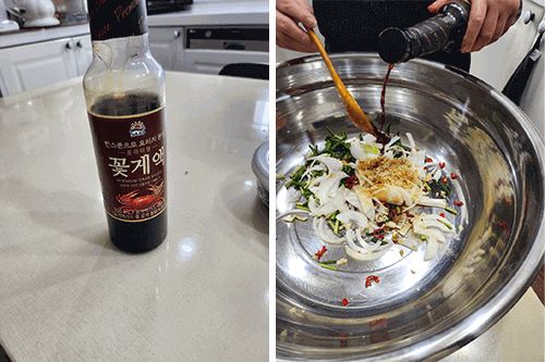 꽃게액 넣기