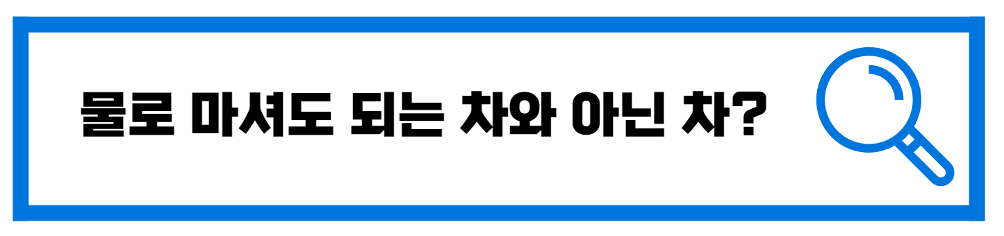  물로 마셔도 되는 차와 아닌 차 비교