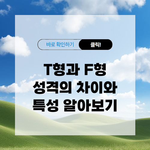 T형과 F형 성격의 차이와 특성 알아보기