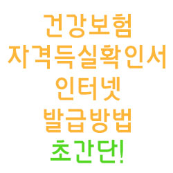  건강보험 자격득실확인서 인터넷 발급 방법!