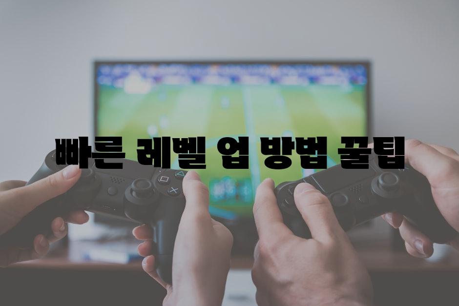 빠른 레벨 업 방법 꿀팁