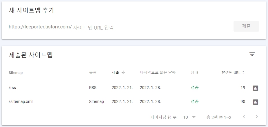 시간이 지나서 성공이 되었을 때 모습