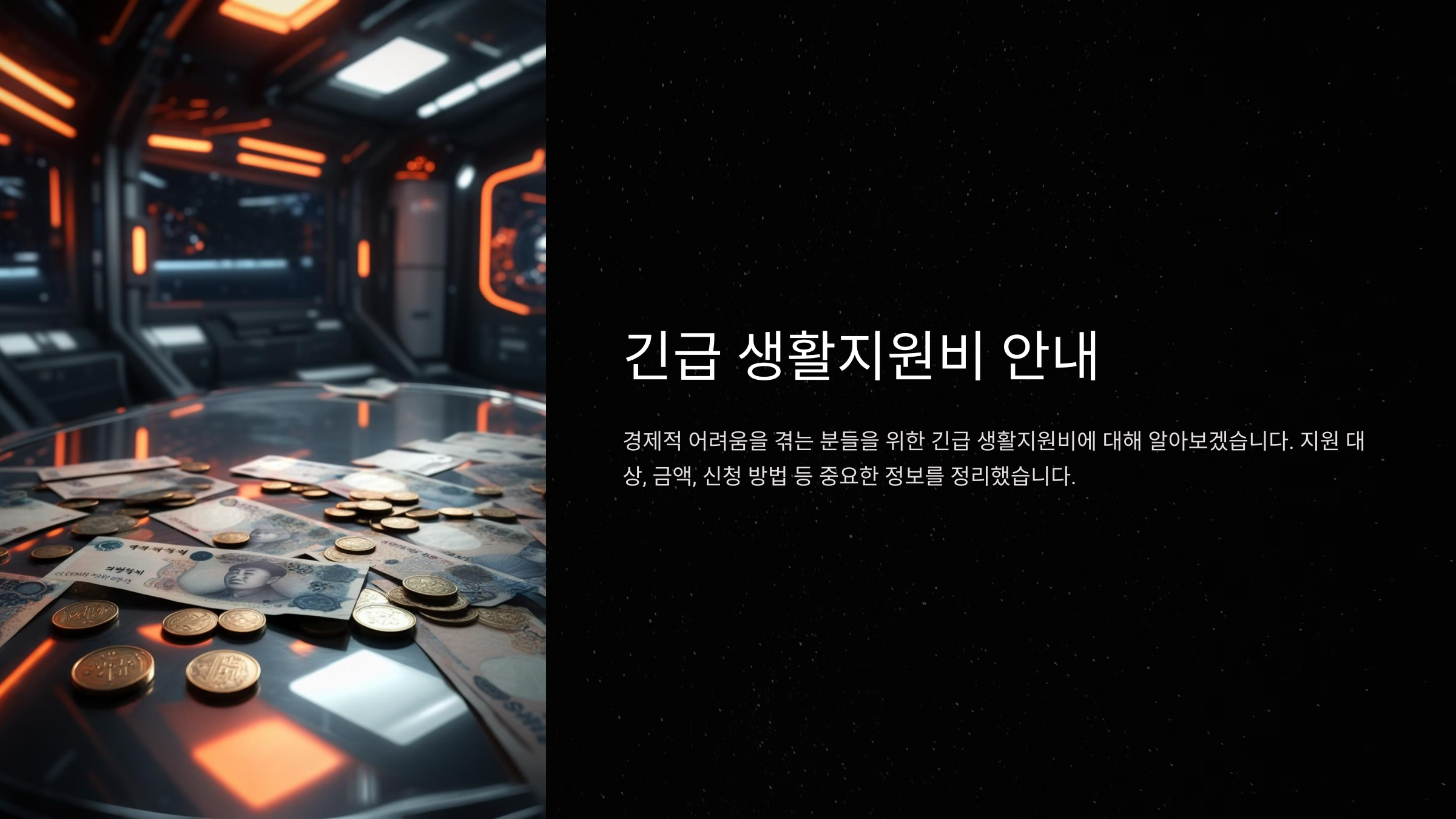 💵 긴급 생활지원비, 신청 안 하면 받을 수 없습니다!