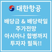 대한항공 배당 및 투자정보