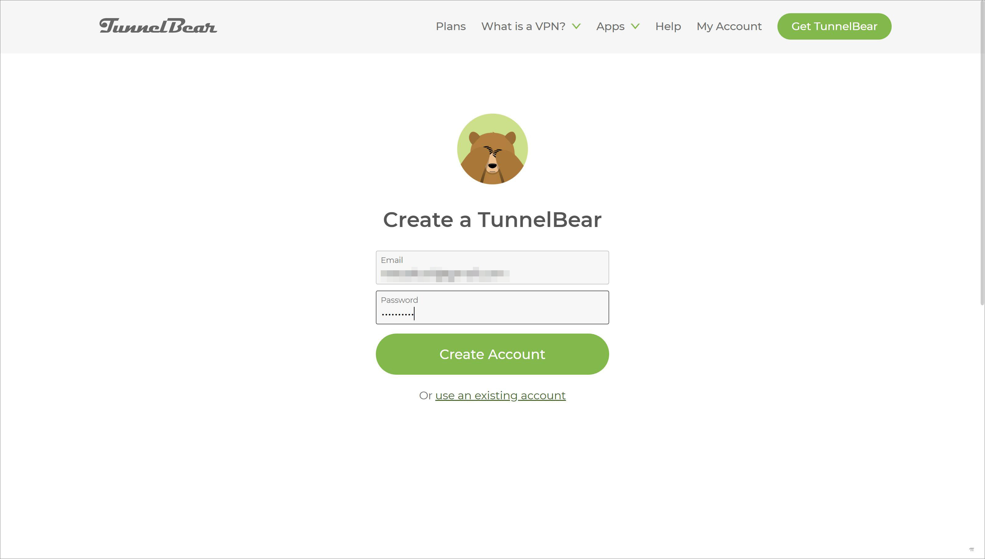 터널베어(TunnelBear) 홈페이지 회원가입