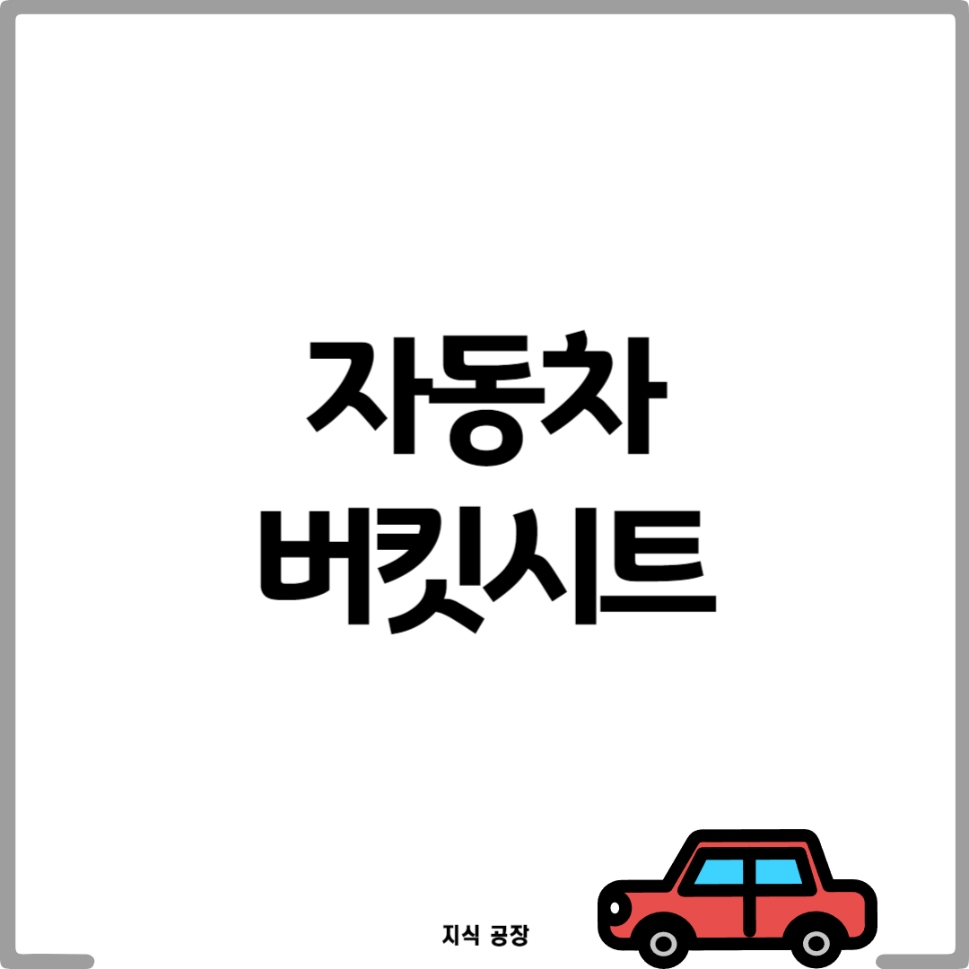 자동차 버킷시트: 운전자와 승객 안전과 편의를 위한 필수 아이템1