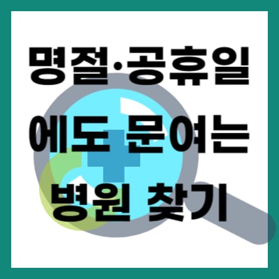 명절&middot;공휴일에도 문여는 병원 찾기