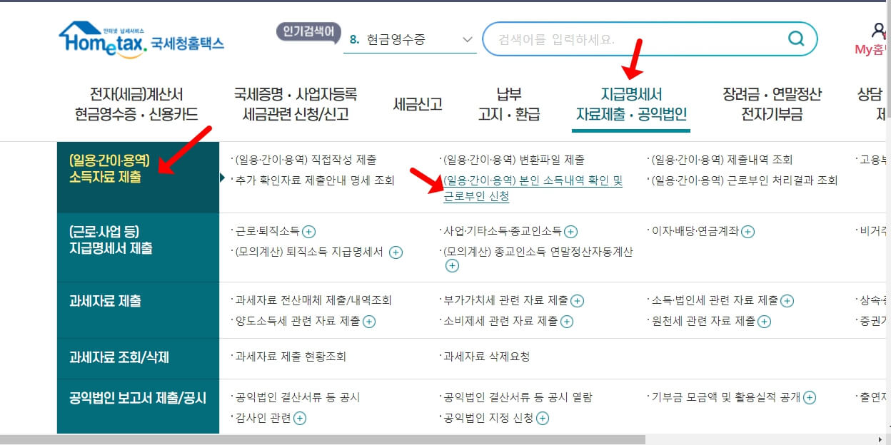 특수고용직 2월 소득신고 방법과 소득 확인