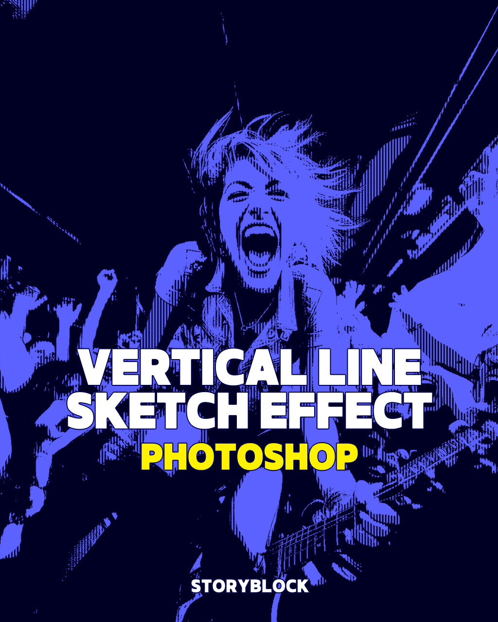  Photoshop vertical line drawing effect / 포토샵 드로잉 효과 만들기