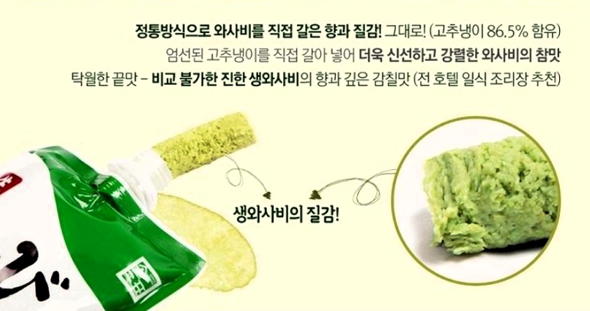 시중에 판매되고 있는 생와사비