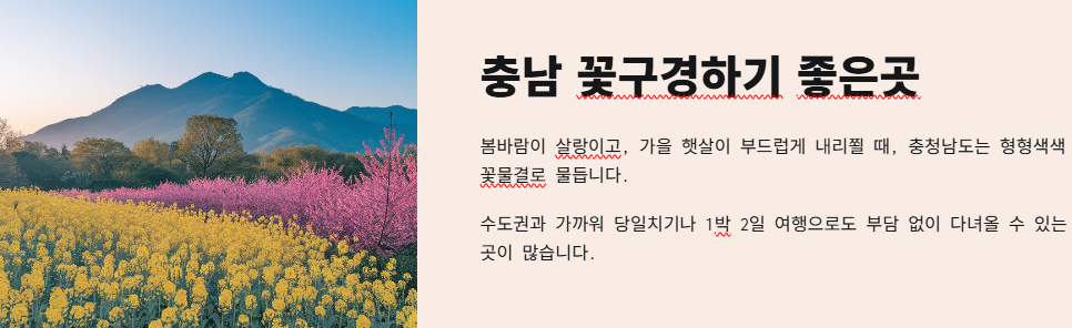 충남 꽃구경하기 좋은곳 추천