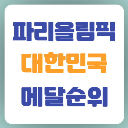 파리올림픽-대한민국-메달순위