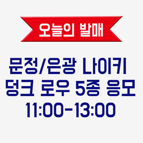  [오늘의발매]문정/은광 나이키 덩크 로우 5종 응모링크(11:00~13:00)