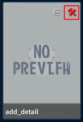 Lora 프리뷰에 마우스를 올리면 우측 상단에 나타나는 설정 아이콘 클릭