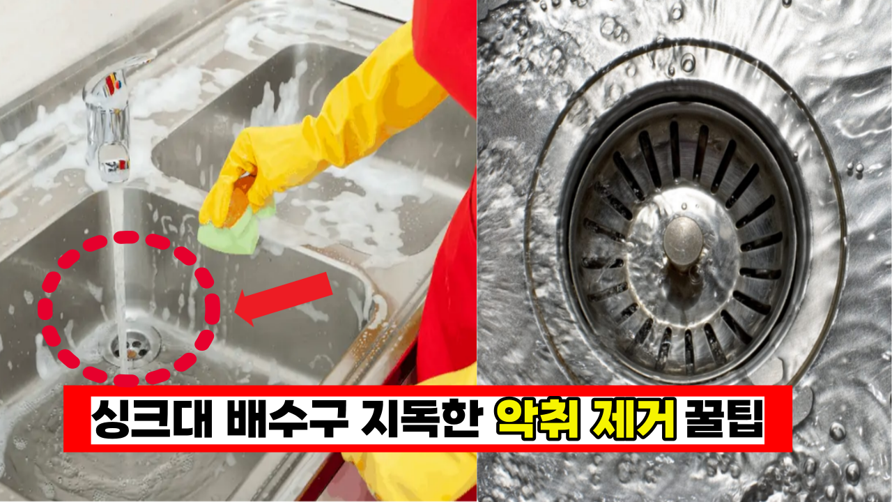  ' '이것 하나면 바로 순삭~'싱크대 배수구 지독한 악취 제거 꿀팁