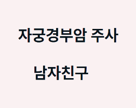 자궁경부암 주사 남자친구