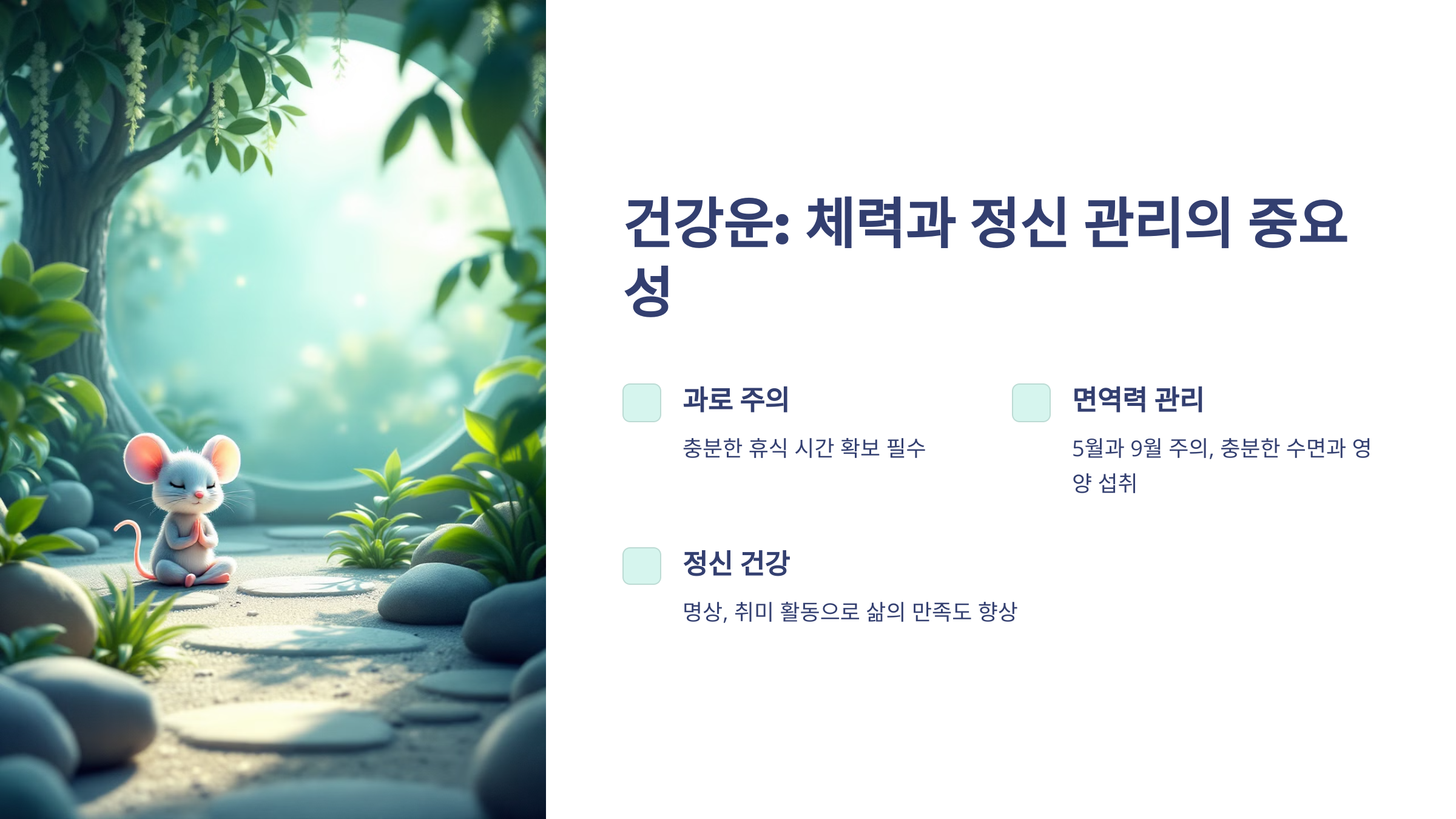 건강운: 체력 관리와 정신적 안정
