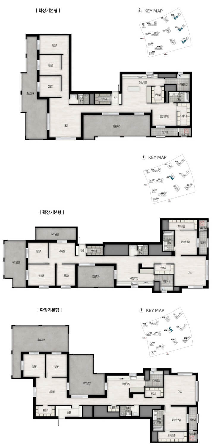 운정 자이시그니처 134㎡A&#44; B&#44; C 평면정보