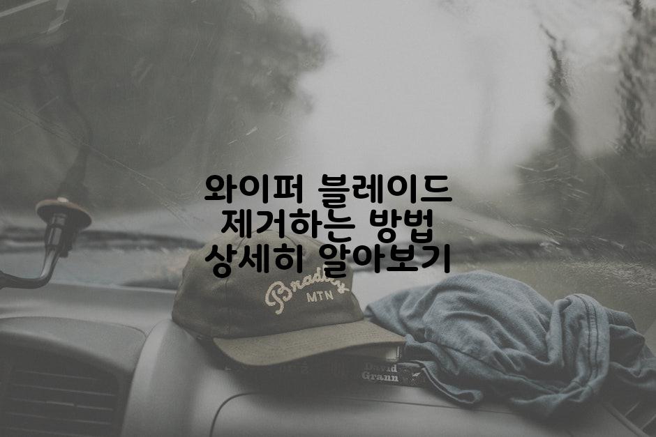 와이퍼 블레이드 제거하는 방법 상세히 알아보기