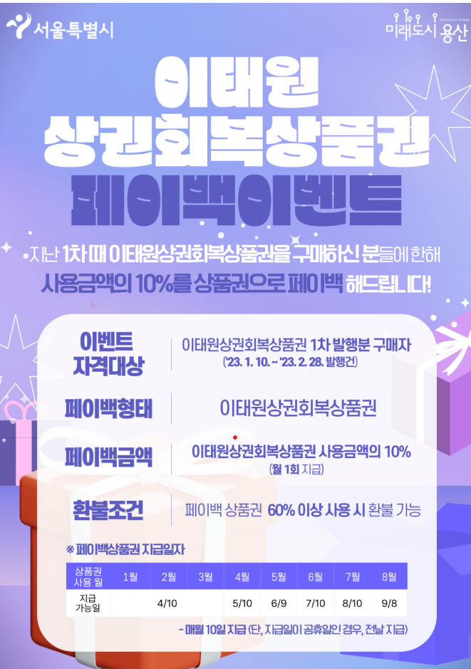이태원 상품권 페이백 이벤트