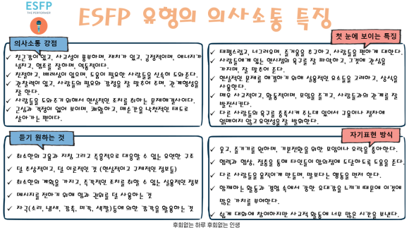  ESFP 유형의 의사소통 특징