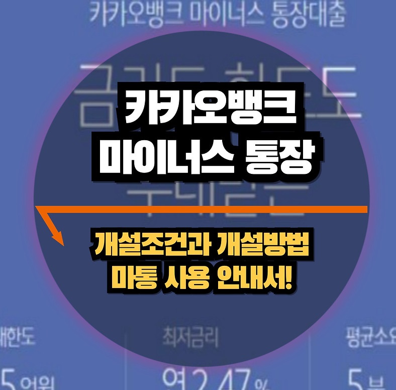 카카오톡 마이너스 통장 개설
