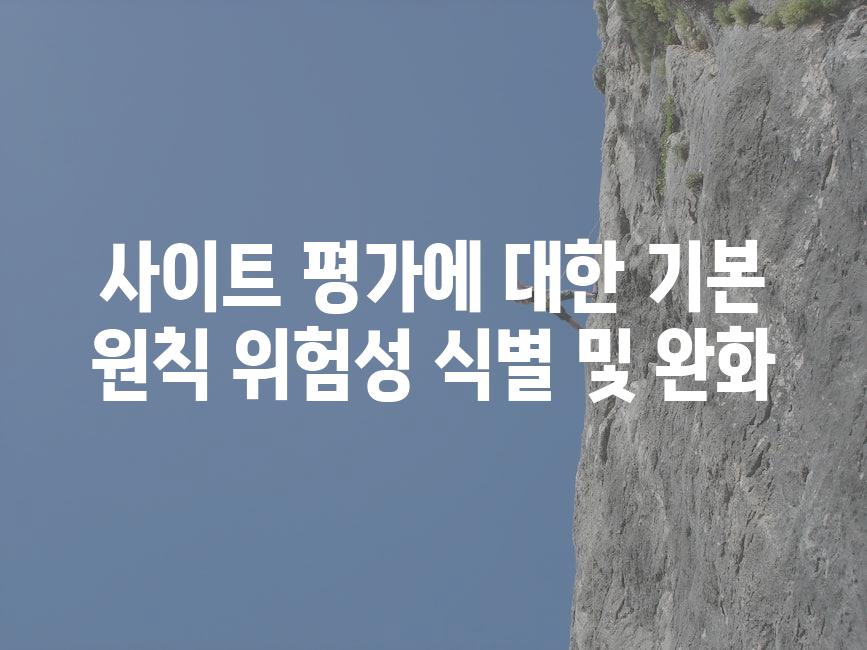사이트 평가에 대한 기본 원칙 위험성 식별 및 완화