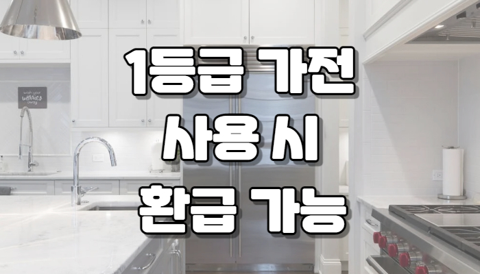 가전구매지원사업? 1등급 가전제품 사용 시 환급 가능