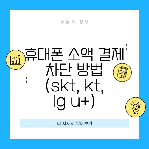 휴대폰 소액 결제 차단 방법 (skt, kt, lg u+)