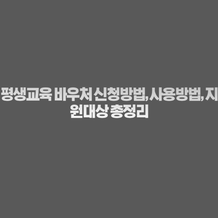 평생교육 바우처 신청방법, 사용방법, 지원대상 총정리 평생교육 바우처 신청방법, 사용방법, 지원대상 총정리