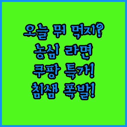 오늘 뭐 먹지? 농심 라면 20개입 