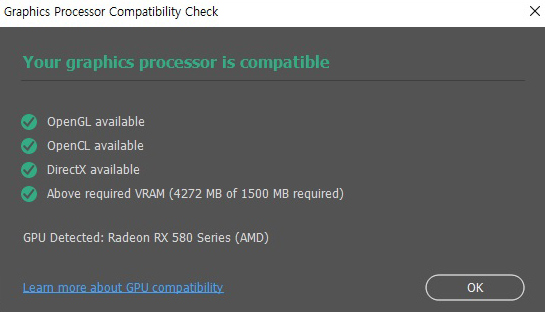 Graphics Processor Compatibility Check