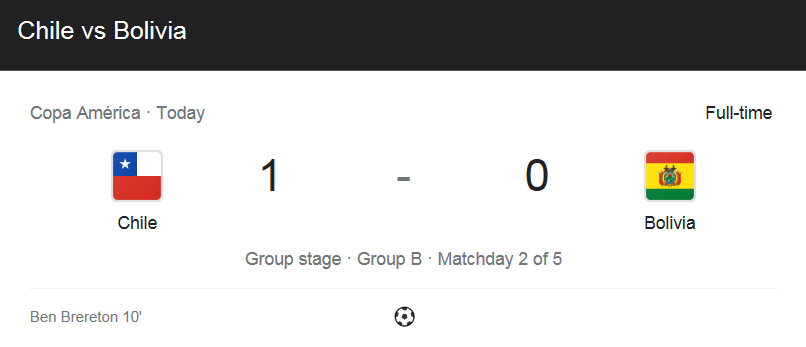  (2021 코파 아메리카) 칠레 (1) 대 볼리비아 (0) 축구 경기 하이라이트
