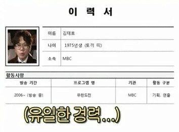  김태호, 이력서에 두 줄밖에 쓸 게 없는 PD