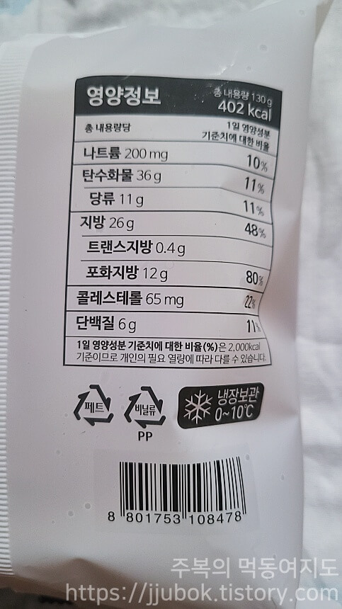 연세우유-우유생크림빵-정보-영양정보