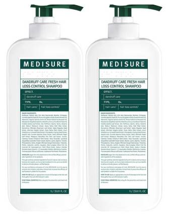 메디슈어 비듬케어 프레쉬 탈모 샴푸&#44; 1000ml&#44; 2개