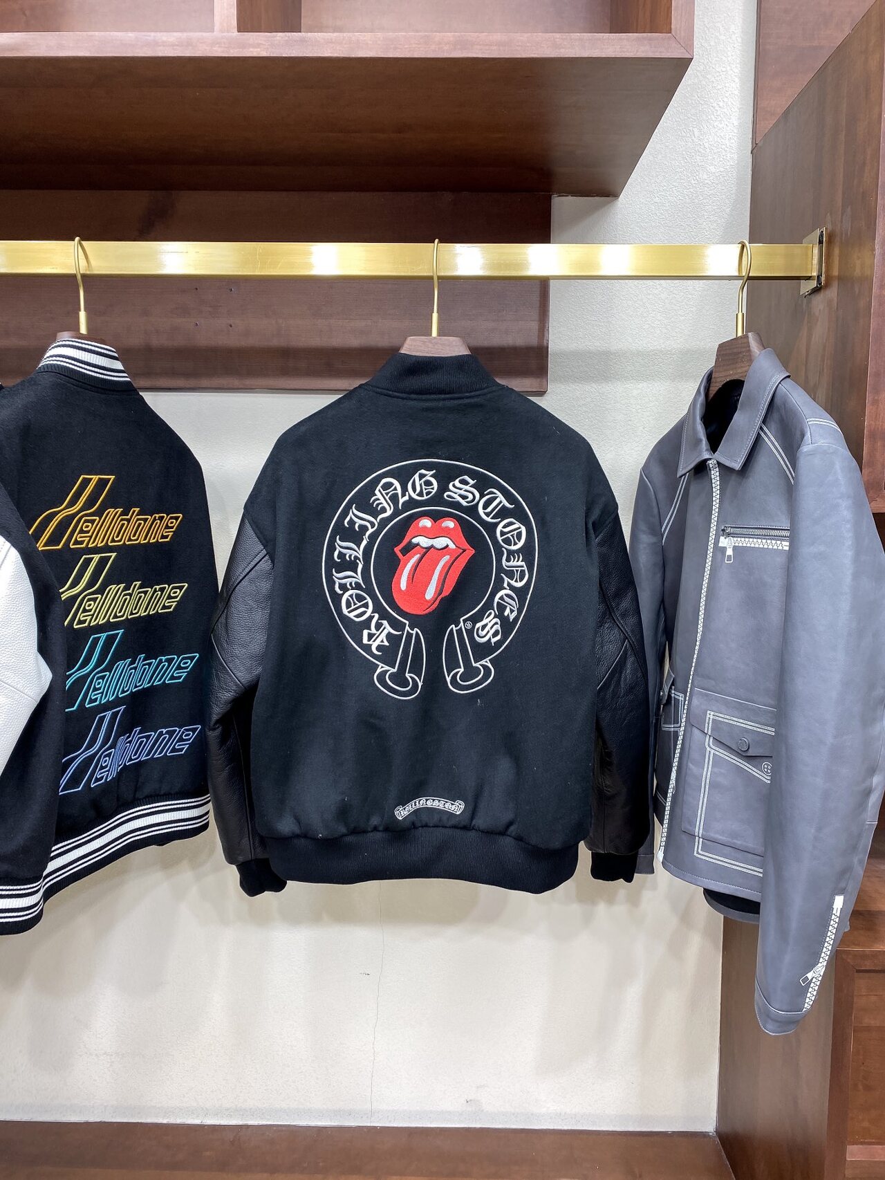  [CHROME HEARTS] 크롬하츠 롤링스톤 바시티 레더 스타디움 자켓