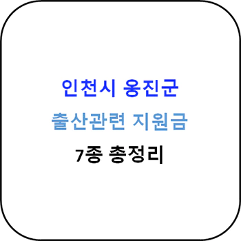  2024년 인천시 옹진군 출산지원금 7종 완벽가이드