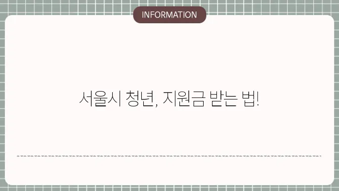 서울시싀년혜택 중소기업쳉셄지원금 신줬 방법