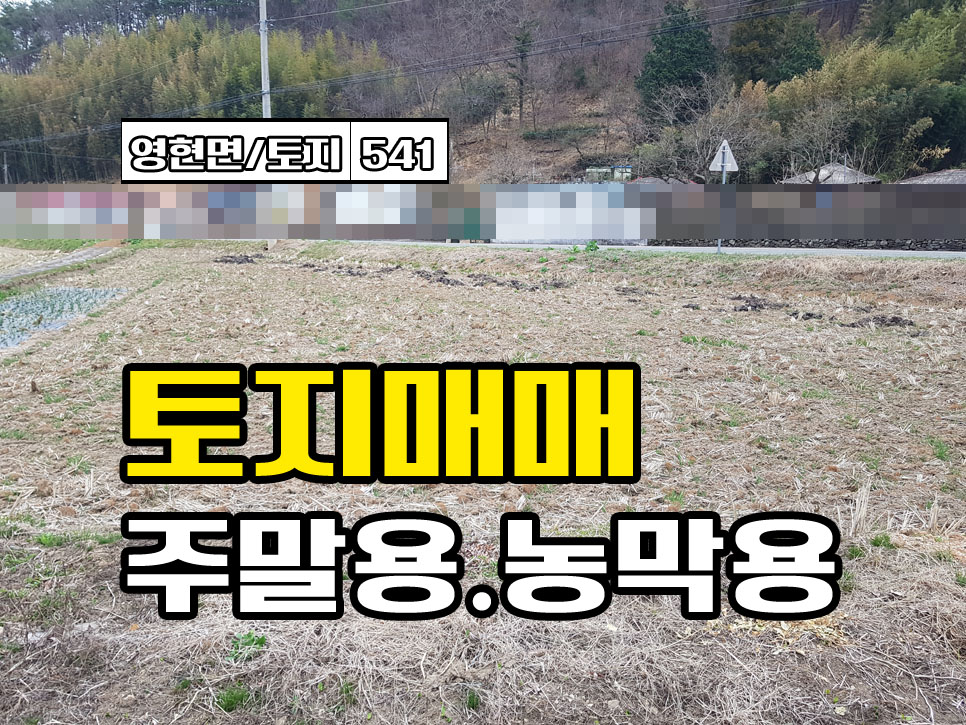  경남고성부동산 소액토지매매 영현면 농촌마을 도로 접한 땅 3500만원