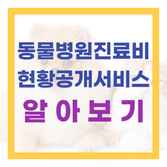  동물병원 진료비 확인하고 방문하세요! 동물병원 진료비용 현황공개